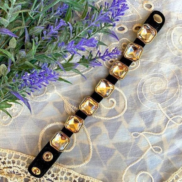 Crystal & Vegan Leather Bling Bracelet - Picture 3 of 8